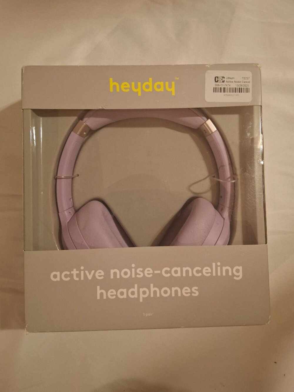 Heyday Active Noise-Canceling Bluetooth Wireless Over-Ear Headphones - Lavender